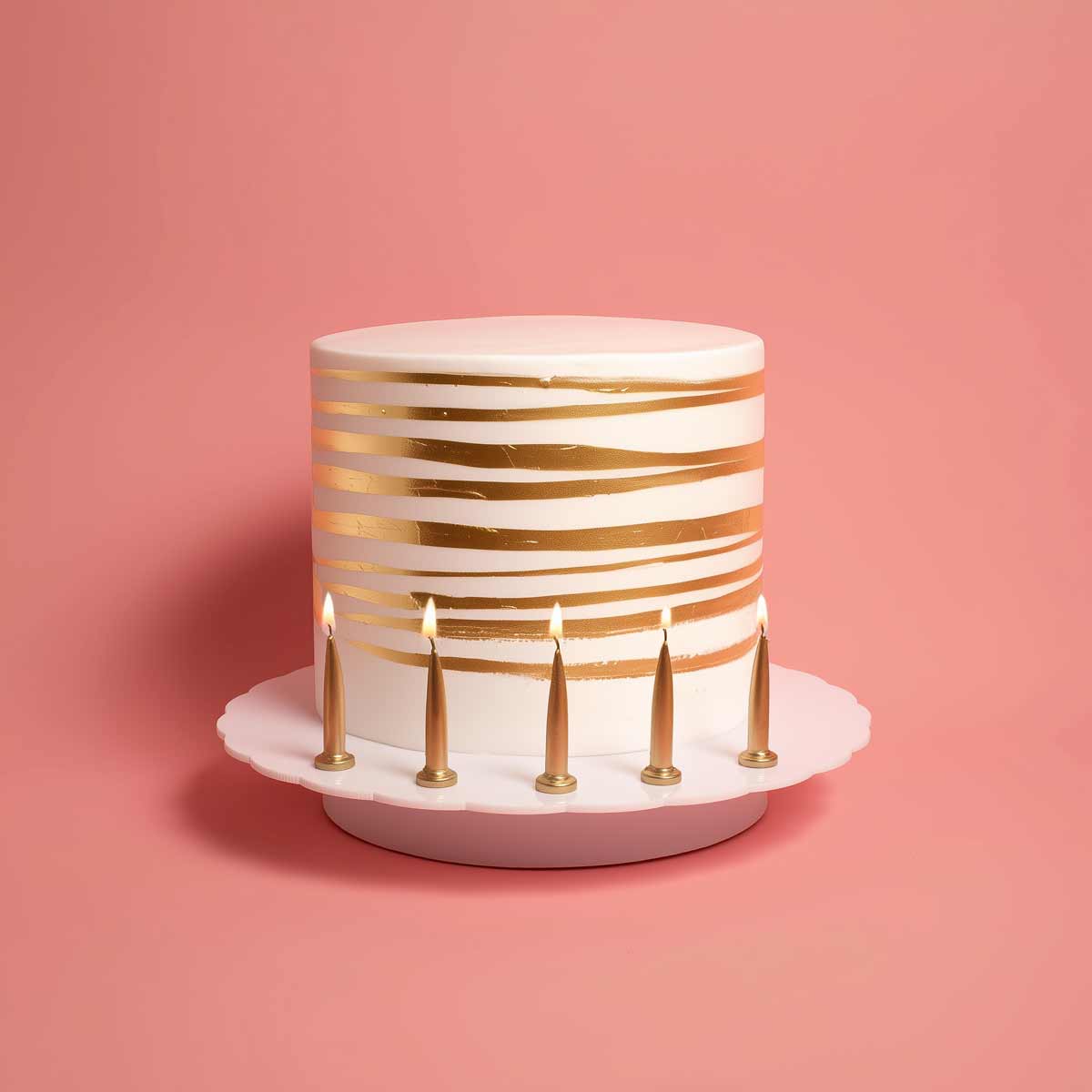 Cake & Candle Bullet Candles Gold 12 Pack