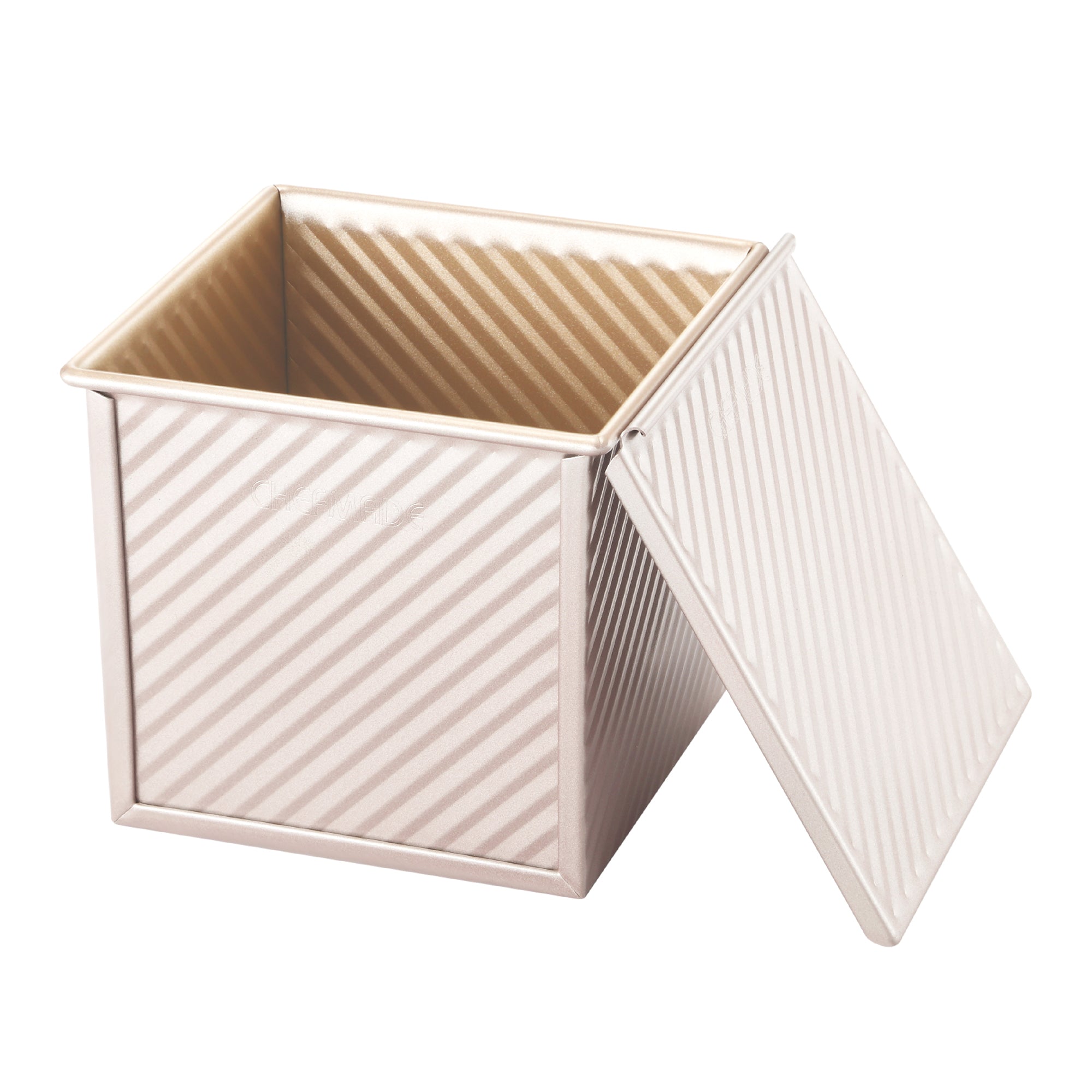 CHEFMADE Corrugated Square Loaf Pan with Lid 450g (WK9880)