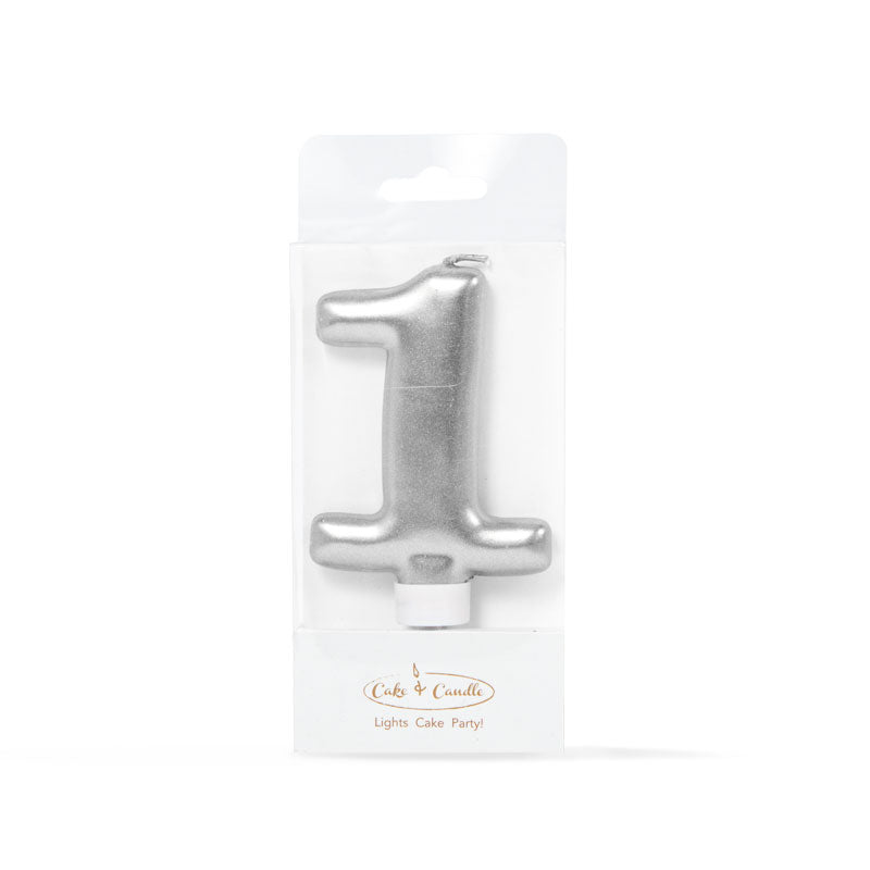 Cake & Candle Candle Number 1 Silver