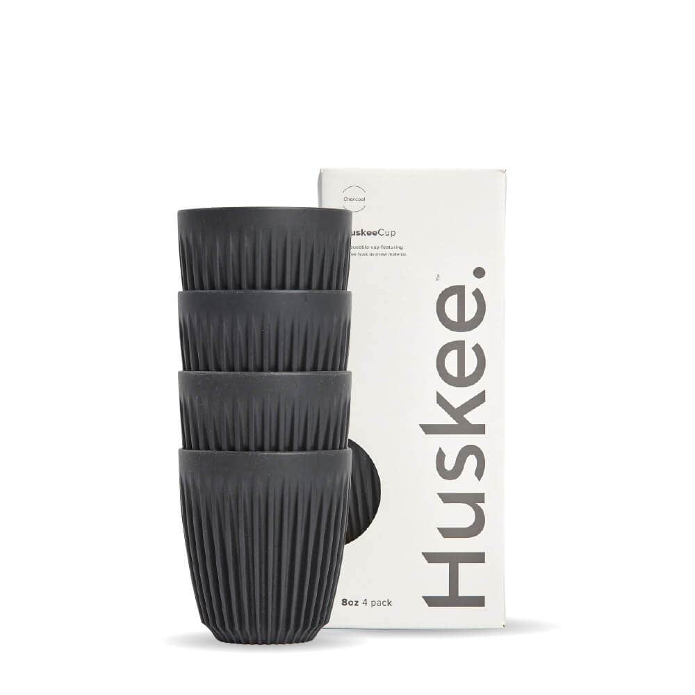 Huskee 8oz Charcoal Cup 4-Pack (x12)