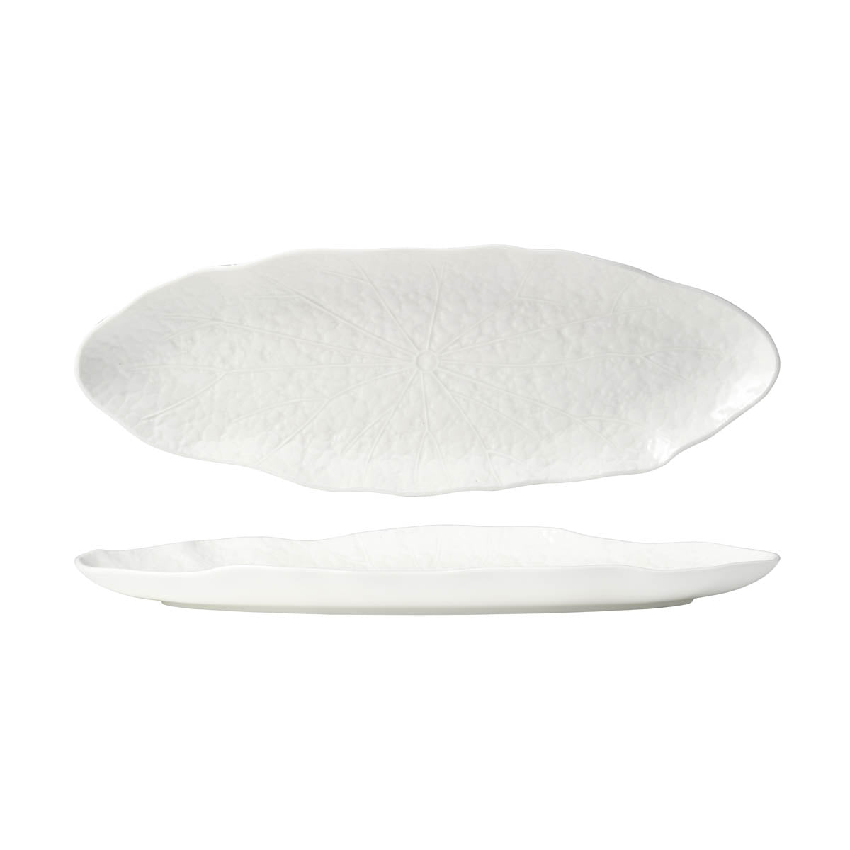Tablekraft Fusion Lotus Oval Flared Plate 388mm White