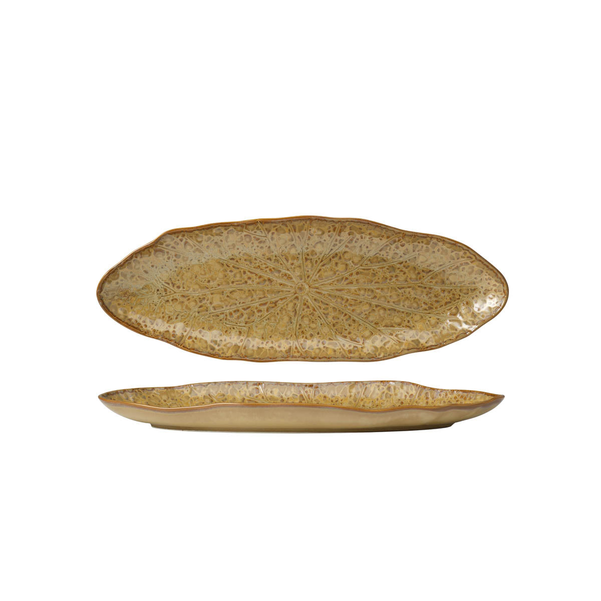 Tablekraft Fusion Lotus Oval Flared Plate 333mm Cinnamon
