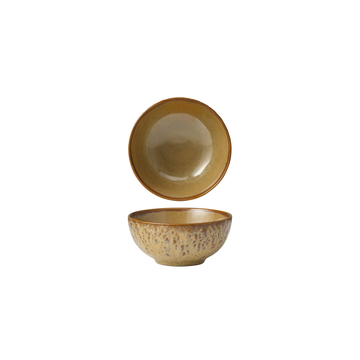 Tablekraft Fusion Lotus Footed Rice Bowl 118mm Cinnamon