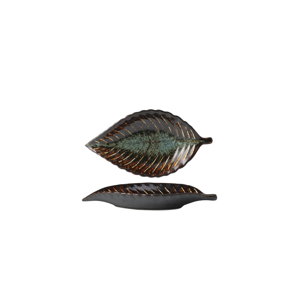 Tablekraft Fusion Leaf Plate 220mm Patina