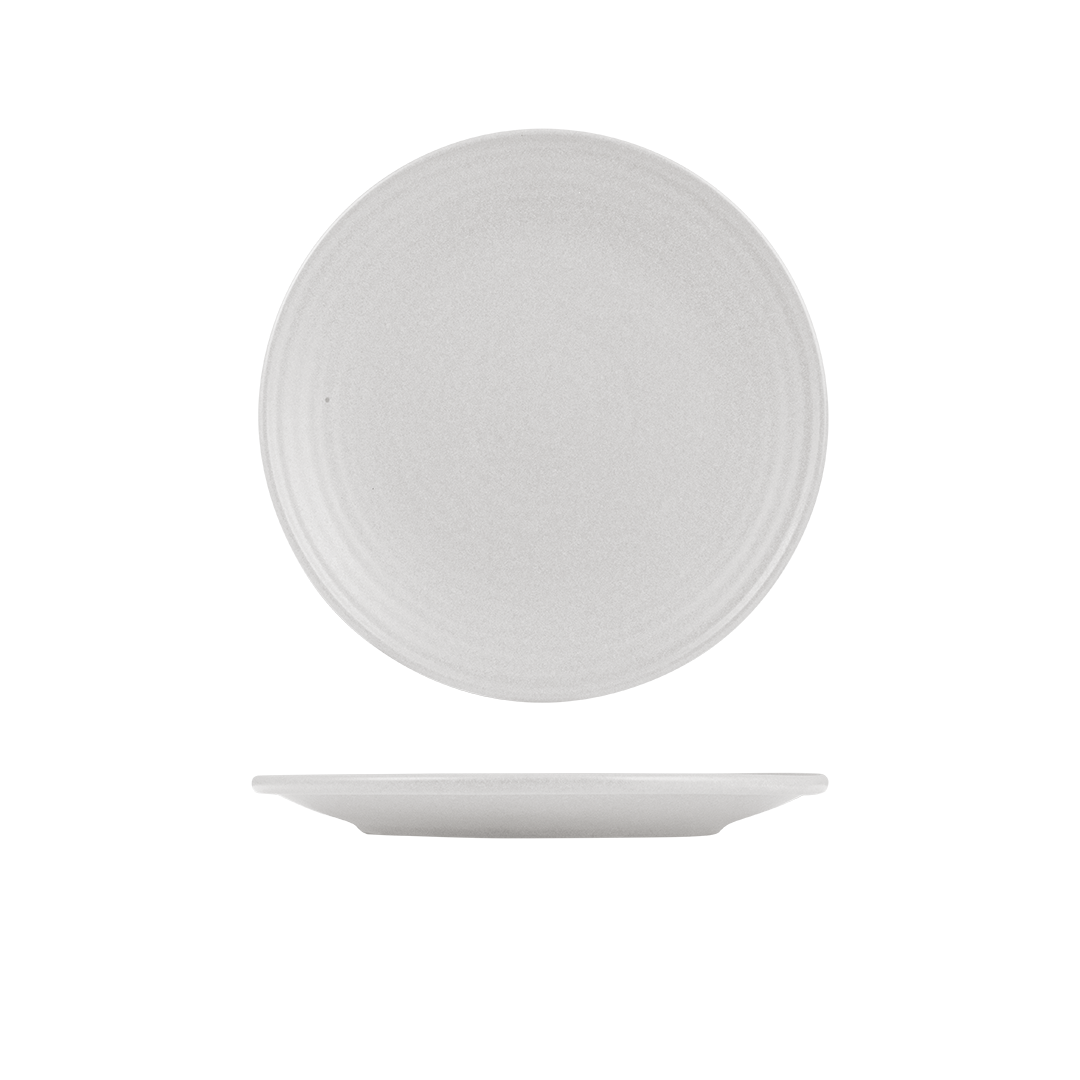 Zuma Pearl Aspen Ribbed Round Plate (265mm Ø)