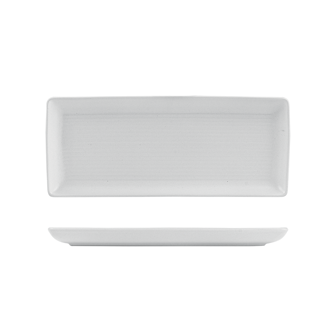 Zuma Pearl Aspen Ribbed Rectangular Platter (335x140mm)