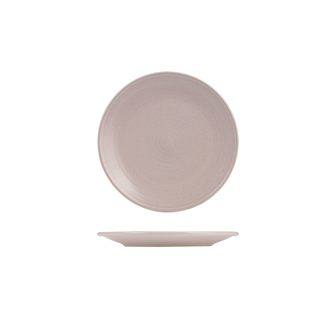 Zuma Pearl Blush Ribbed Round Plate (210mm Ø)