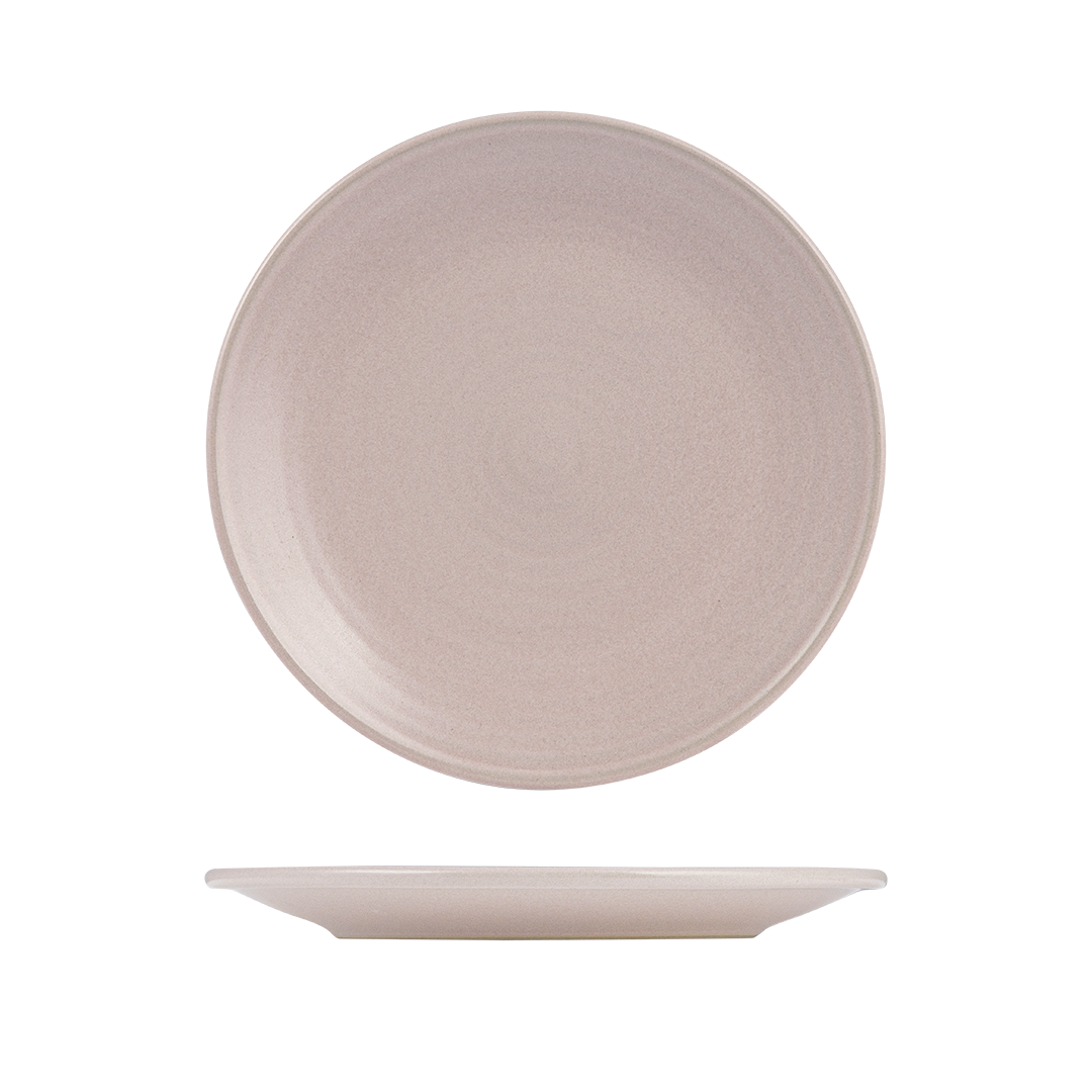 Zuma Pearl Blush Ribbed Round Plate (265mm Ø)