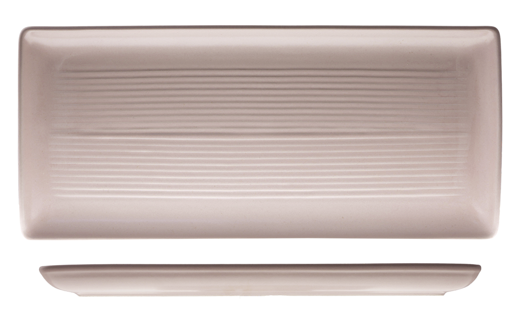 Zuma Pearl Blush Ribbed Rectangular Platter (365x160mm)