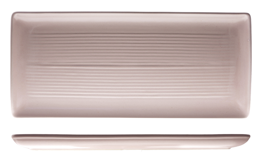Zuma Pearl Blush Ribbed Rectangular Platter (395x180mm)