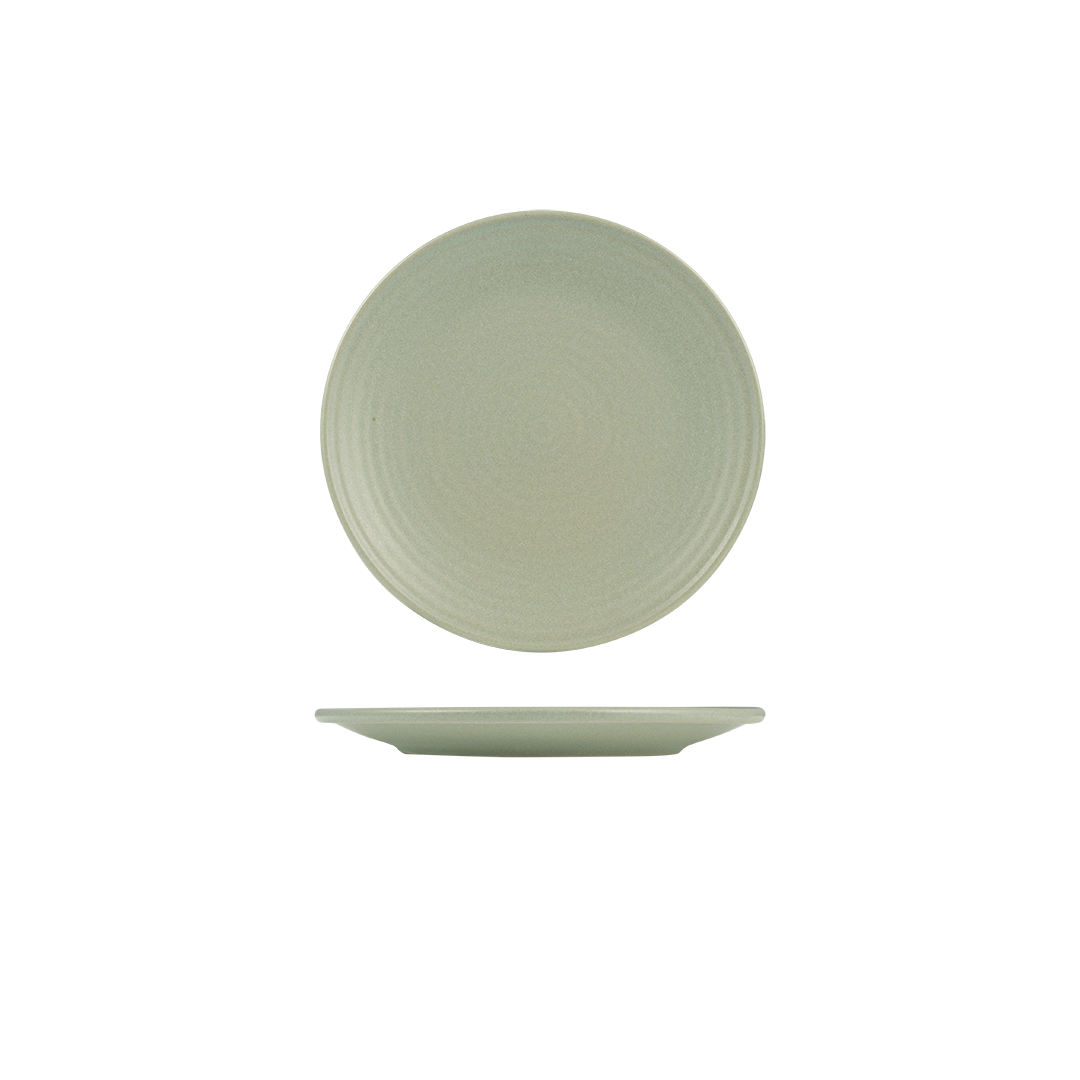 Zuma Pearl Pistachio Ribbed Round Plate (210mm Ø)