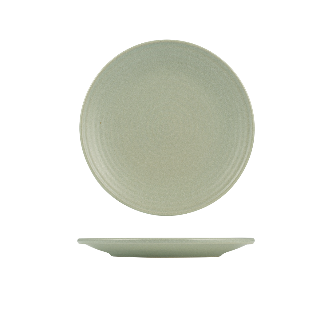 Zuma Pearl Pistachio Ribbed Round Plate (265mm Ø)