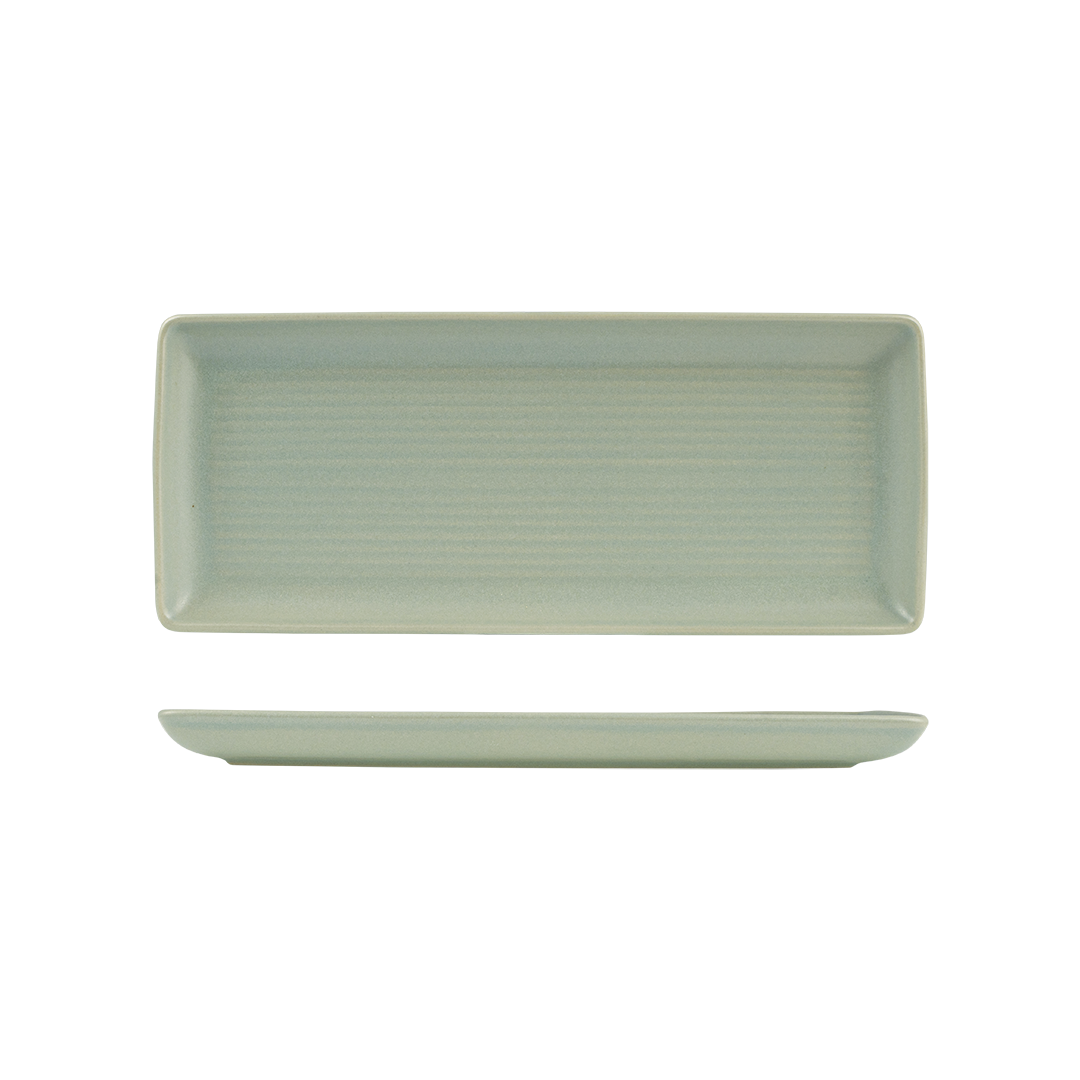 Zuma Pearl Pistachio Ribbed Rectangular Platter (335x140mm)