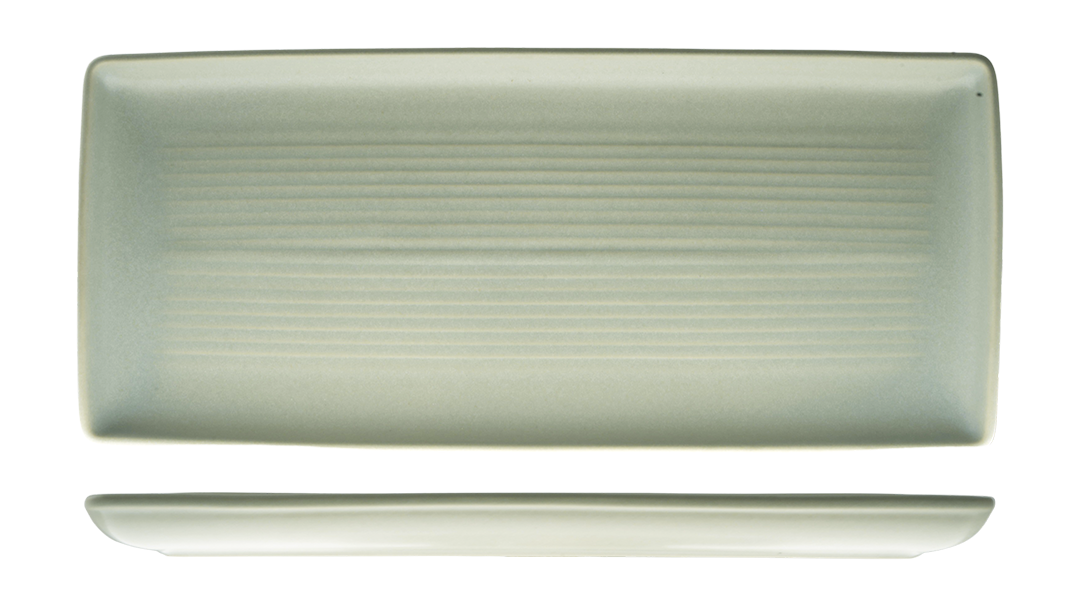 Zuma Pearl Pistachio Ribbed Rectangular Platter (365x160mm)