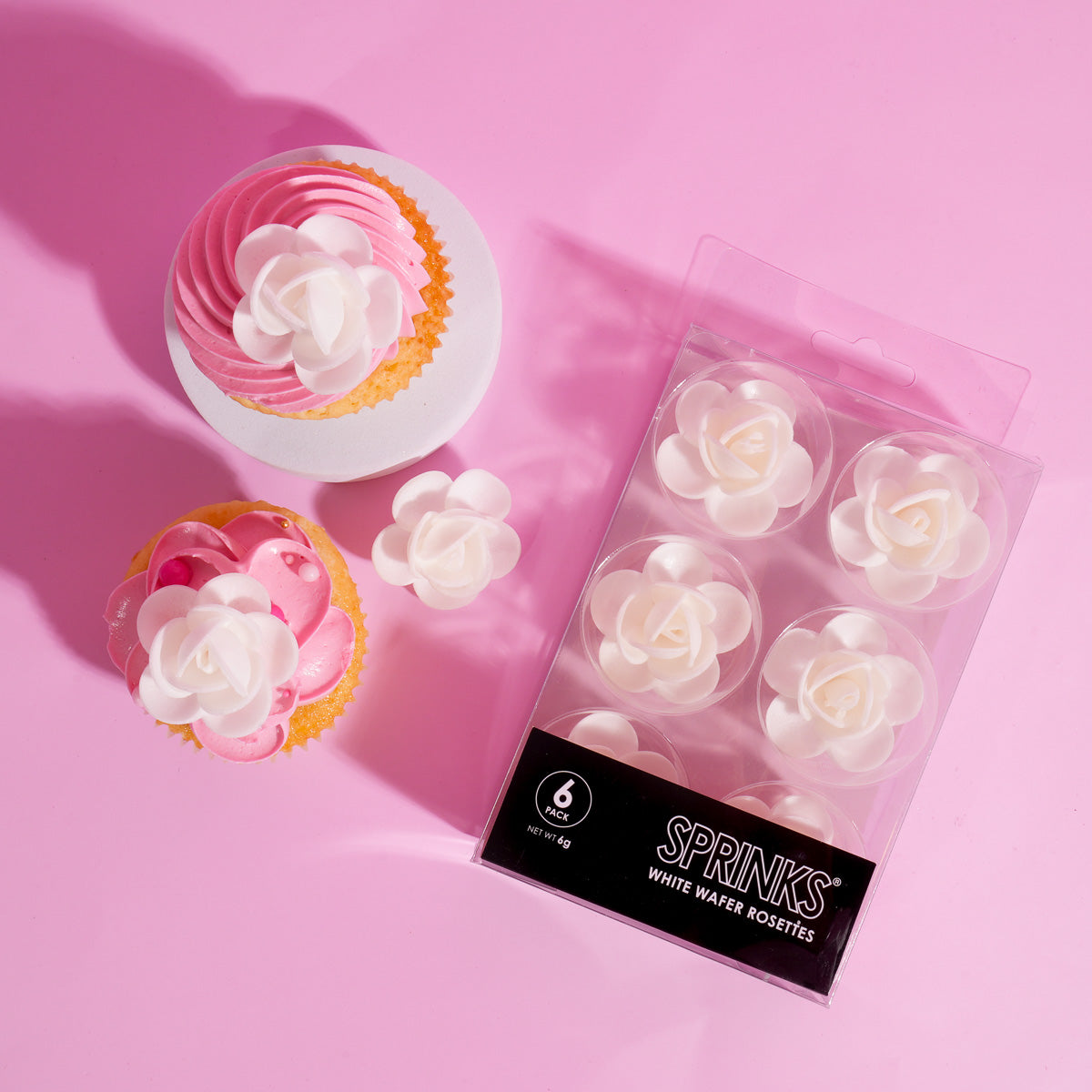 Sprinks White Wafer Rosettes 6 Pack