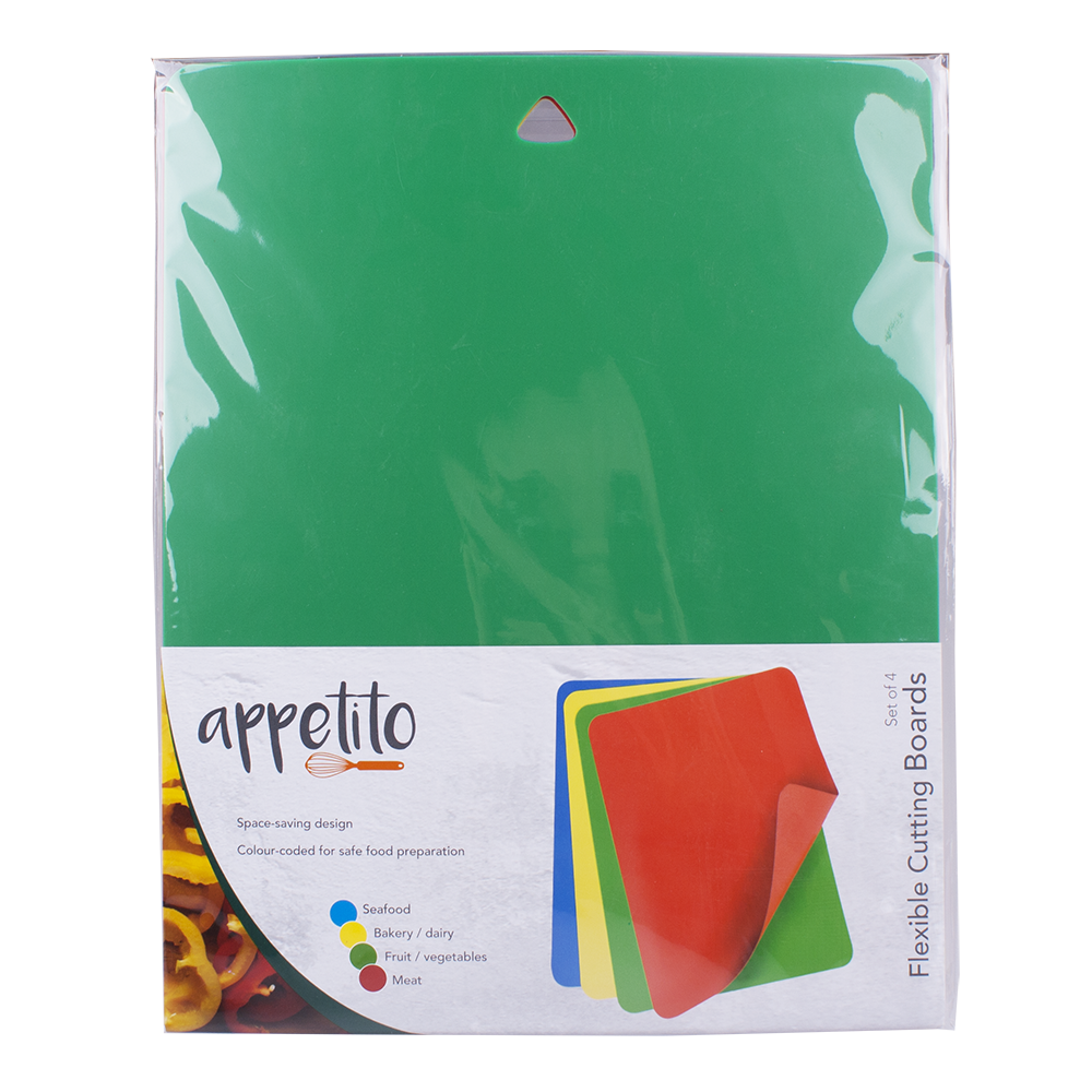 Appetito Flexible Cutting Board Set 4 - Assorted