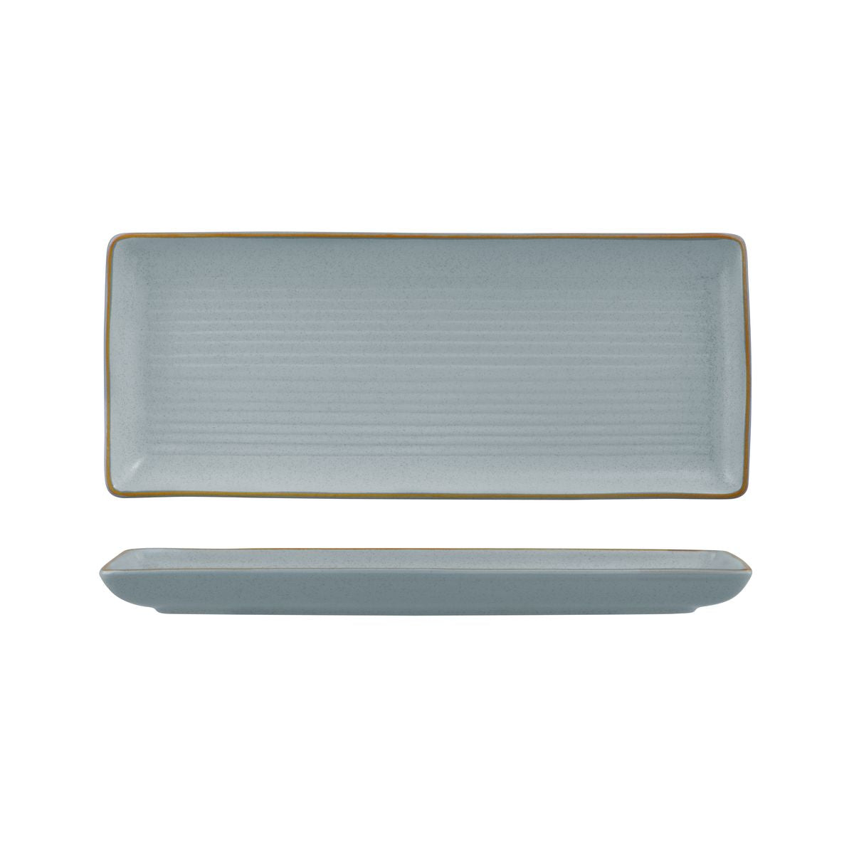 Zuma Bluestone Ribbed Rectangular Platter (335x140mm)