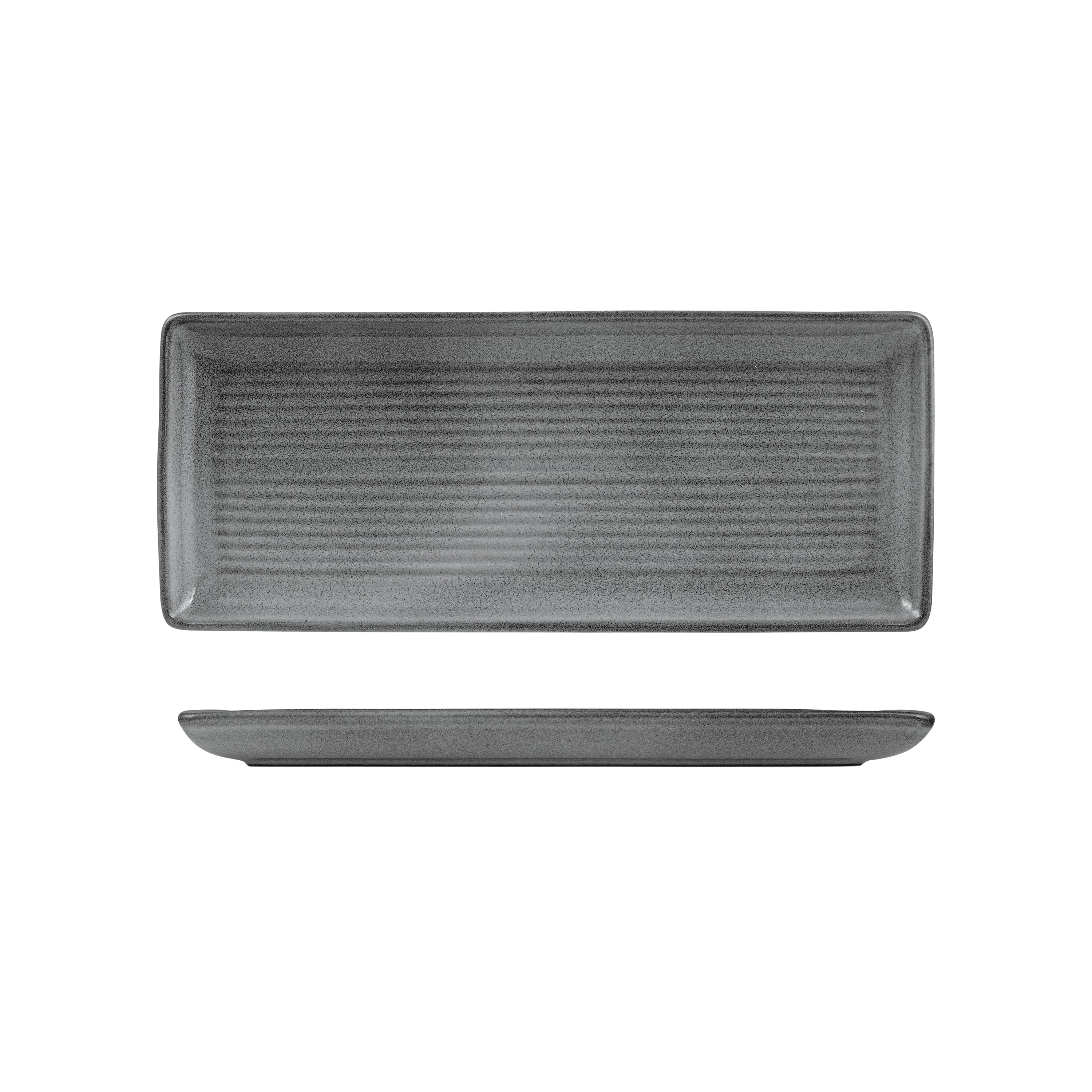 Zuma Gravel Ribbed Rectangular Platter (335x140mm)