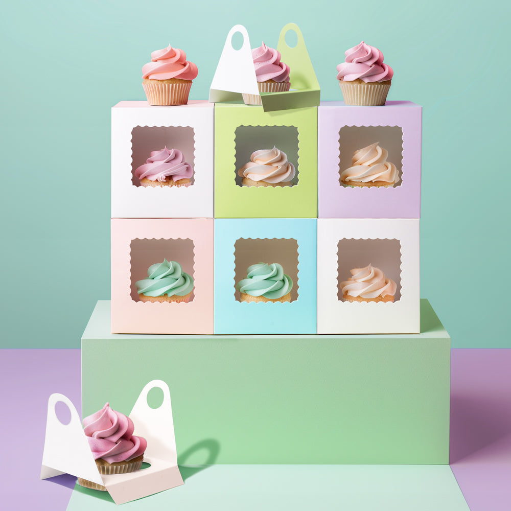 Papyrus Scalloped Single Cupcake Box Pastel Lilac 6 Pack