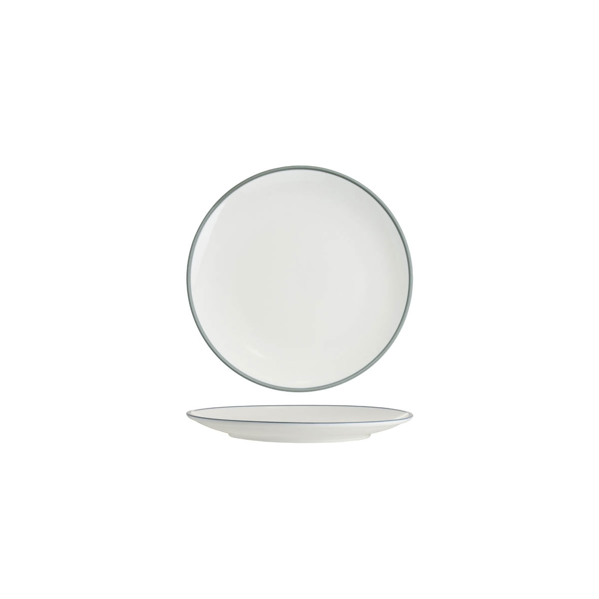 Tablekraft Core Round Coupe Plate Grey Rim 200mm