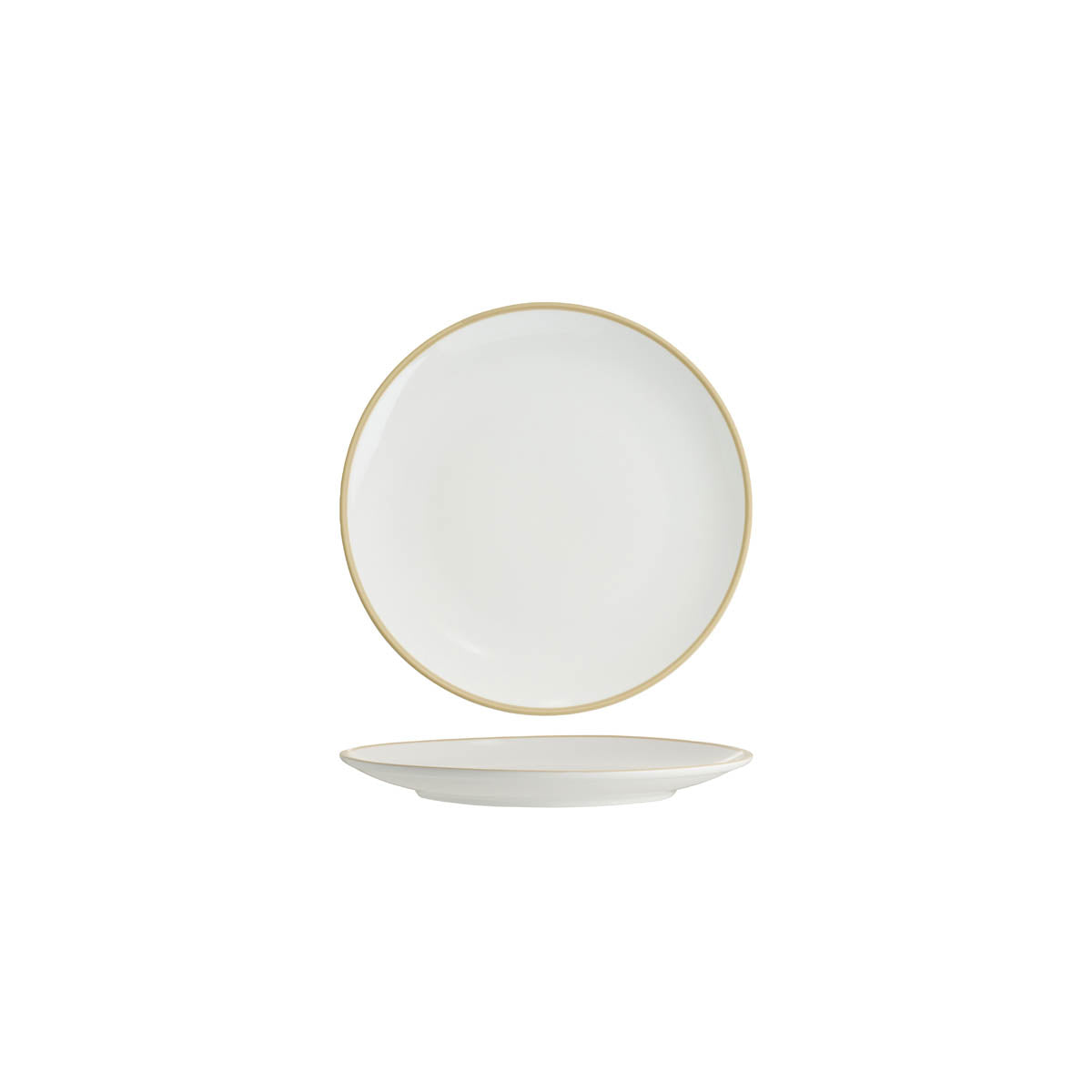 Tablekraft Core Round Coupe Plate Natural Rim 200mm
