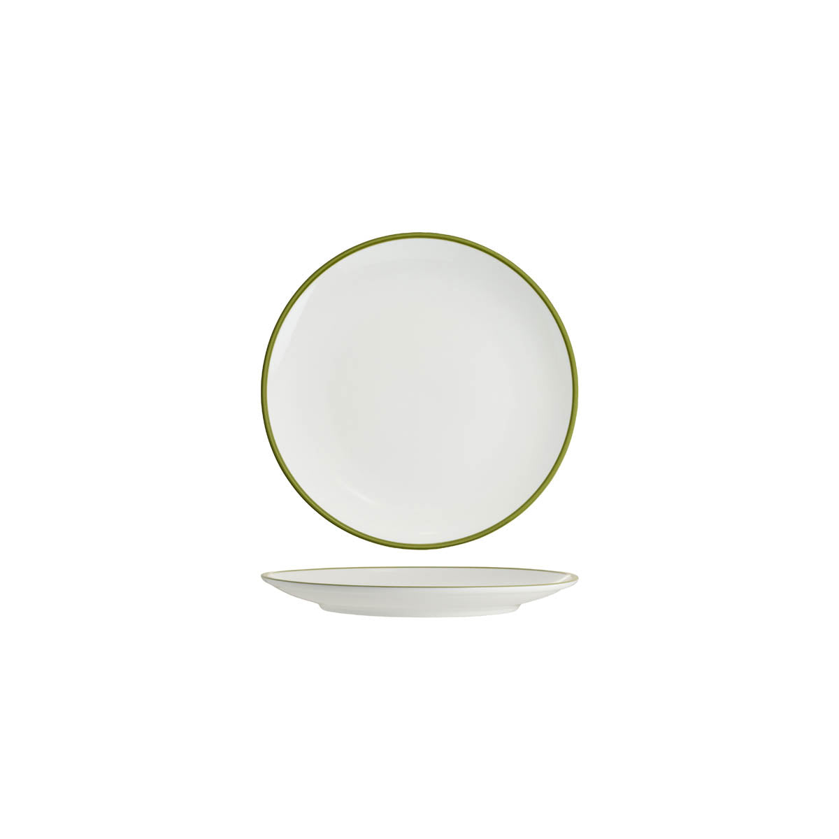 Tablekraft Core Round Coupe Plate Olive Green Rim 200mm