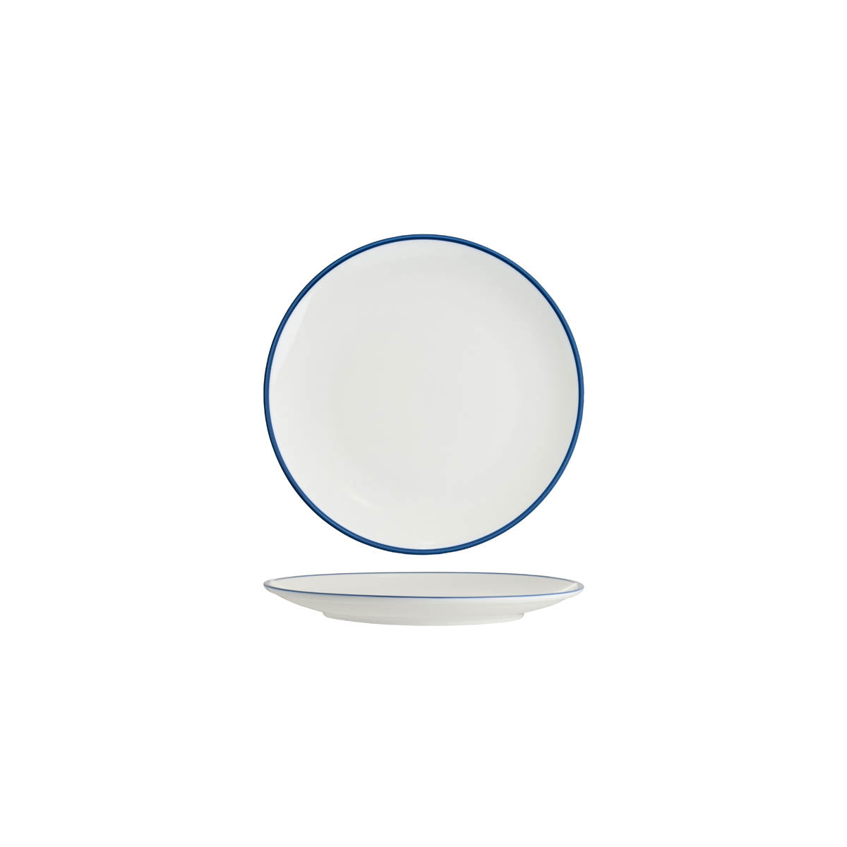 Tablekraft Core Round Coupe Plate Royal Blue Rim 200mm