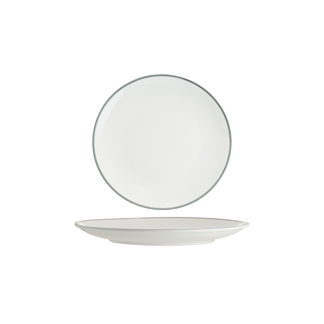 Tablekraft Core Round Coupe Plate Grey Rim 225mm