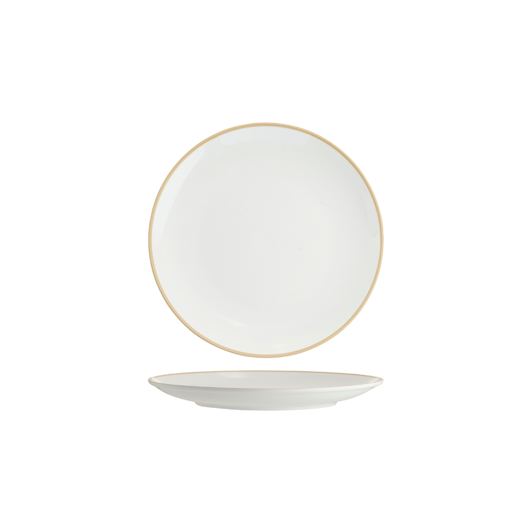 Tablekraft Core Round Coupe Plate Natural Rim 225mm