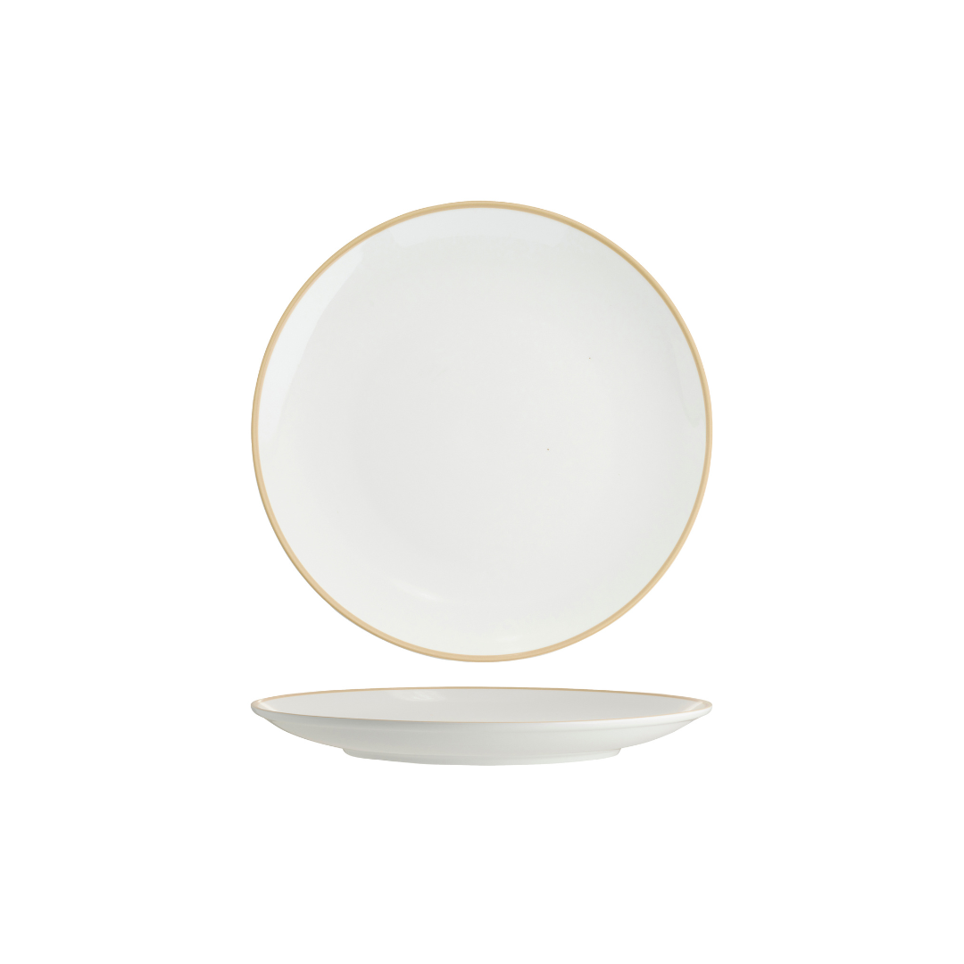 Tablekraft Core Round Coupe Plate Natural Rim 260mm