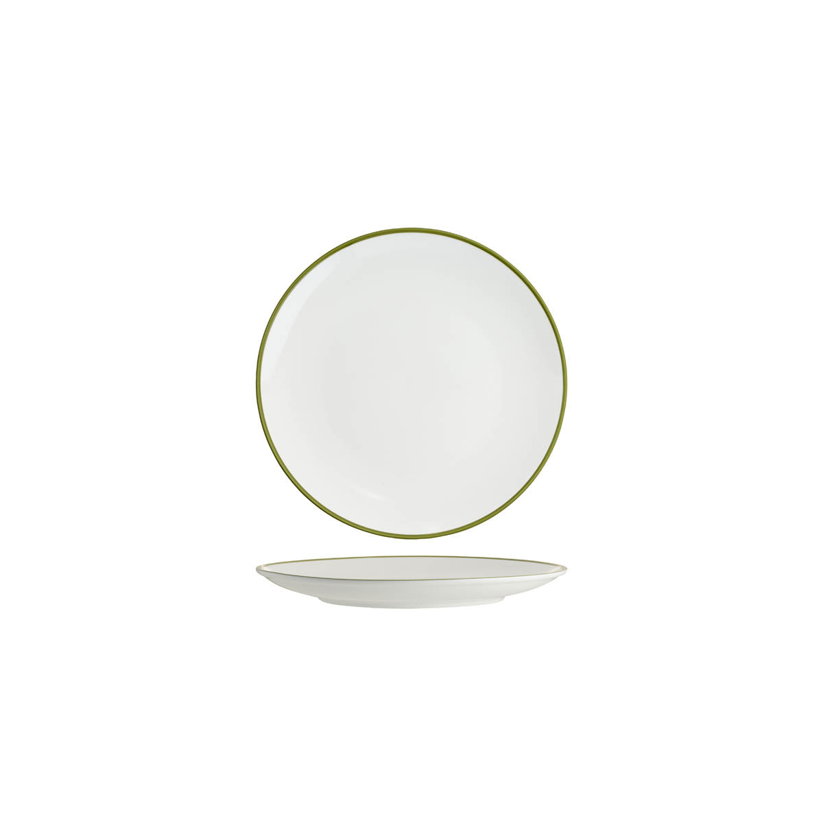 Tablekraft Core Round Coupe Plate Olive Green Rim 260mm