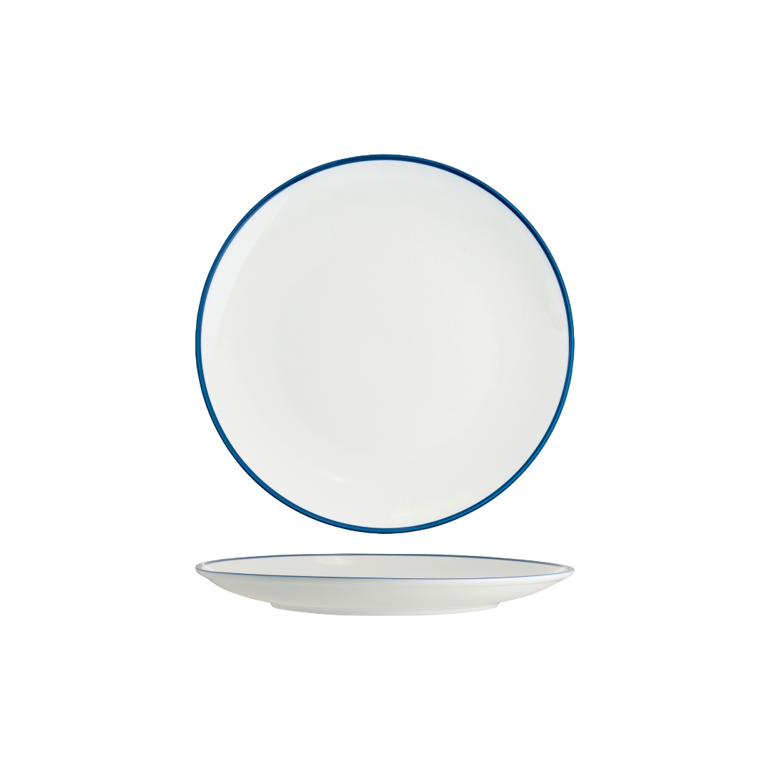 Tablekraft Core Round Coupe Plate Royal Blue Rim 260mm