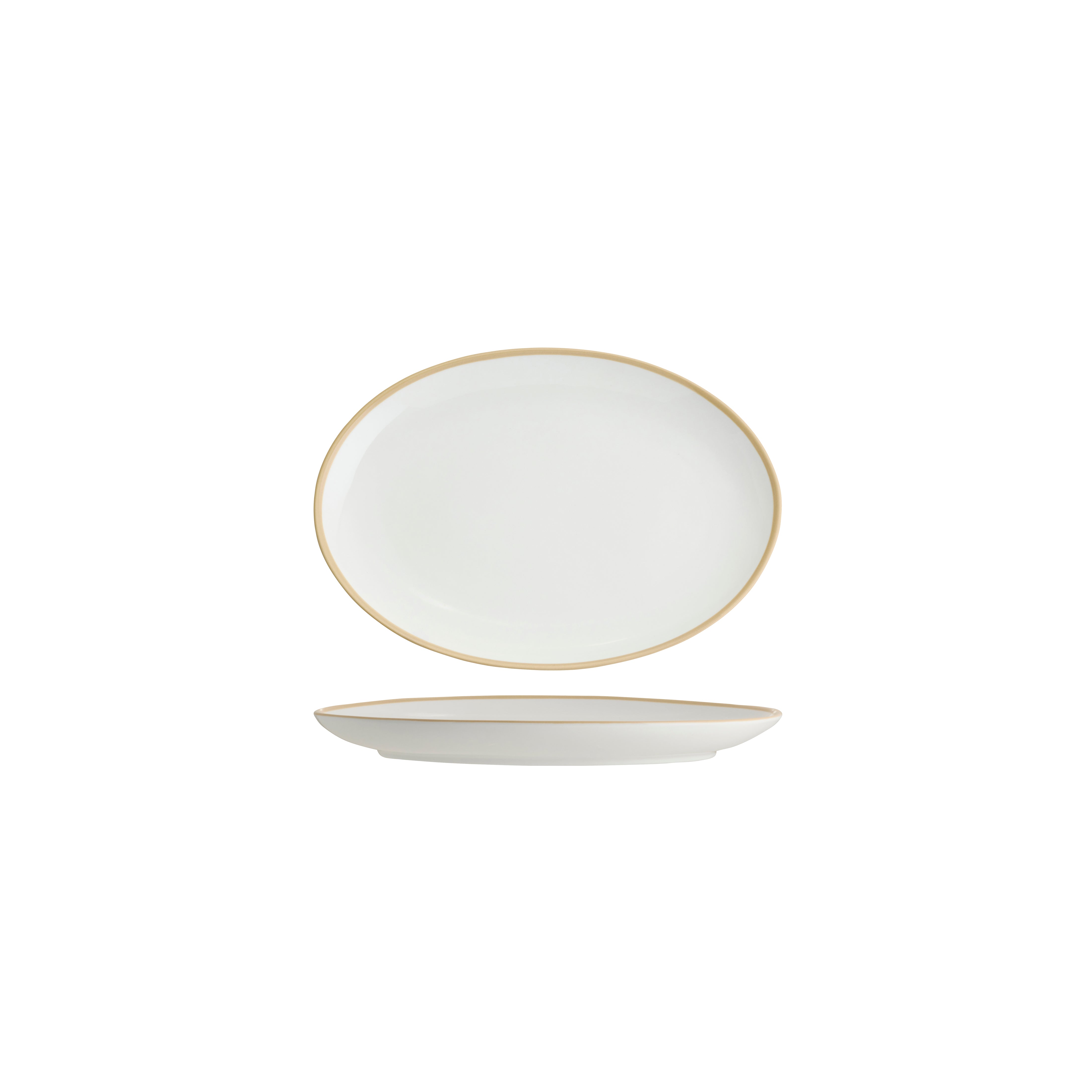 Tablekraft Core Oval Coupe Plate Natural Rim 230x165x22mm
