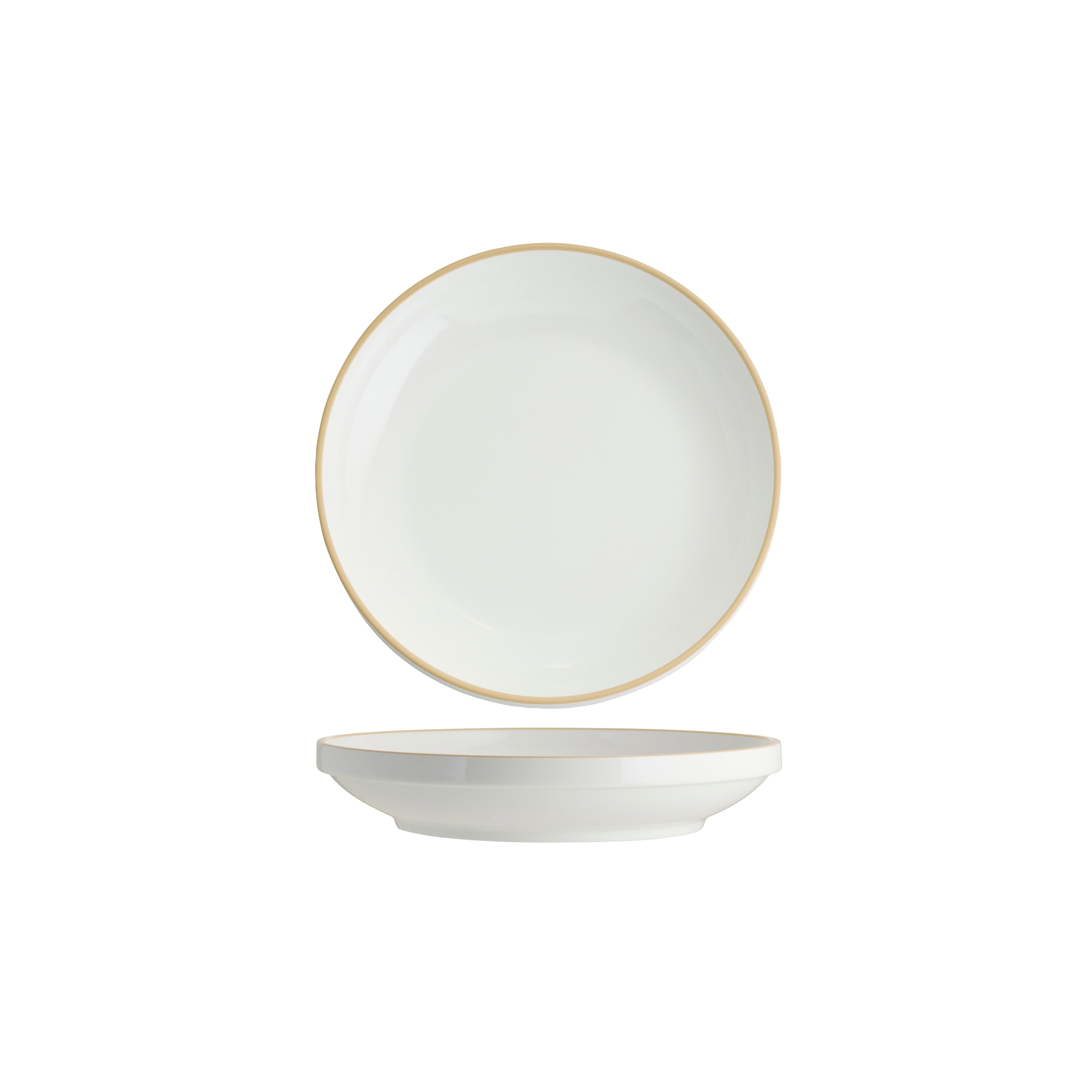 Tablekraft Core Round Bowl Walled Lip Natural Rim 230x43mm