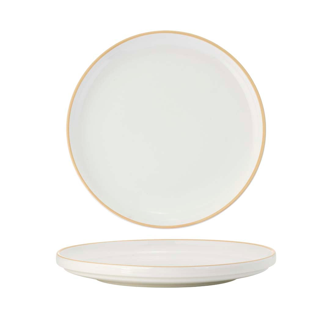 Tablekraft Core Round Plate Walled Lip Natural Rim 200x23mm