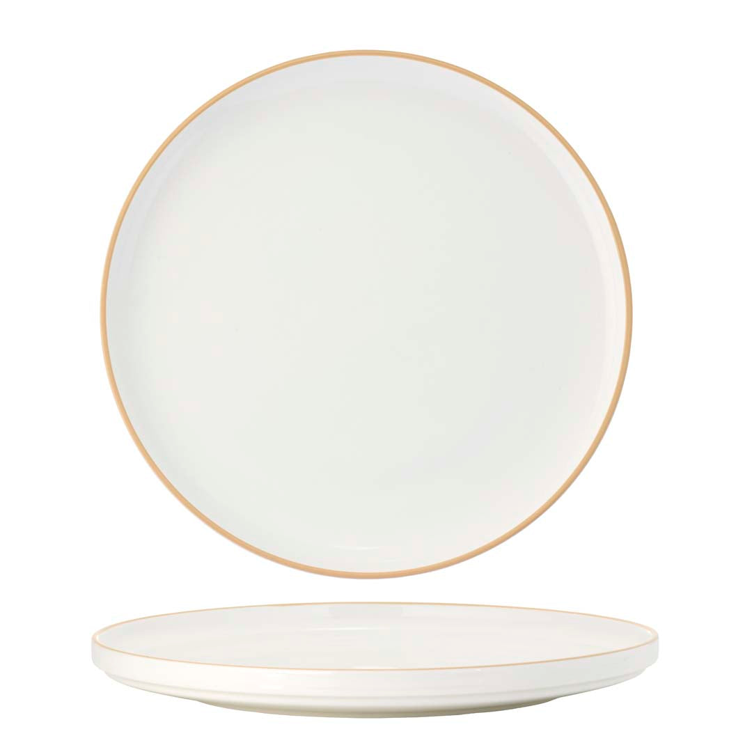 Tablekraft Core Round Plate Walled Lip Natural Rim 270x26mm