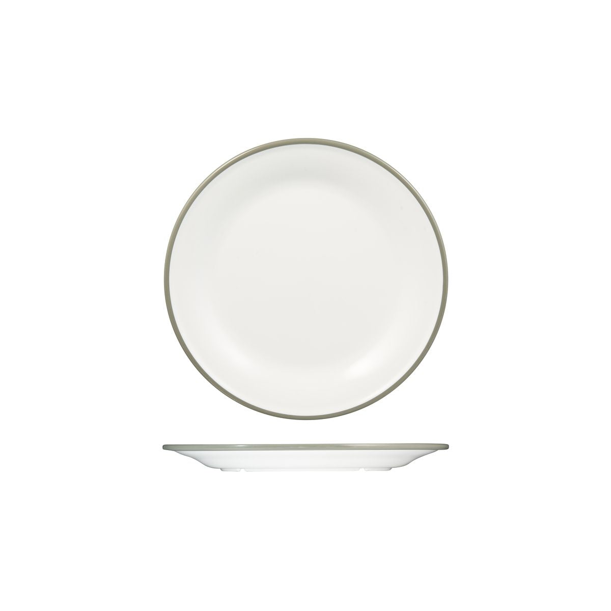 Ryner Evoke Rim Round Plate - Grey Rim (220mm Ø)