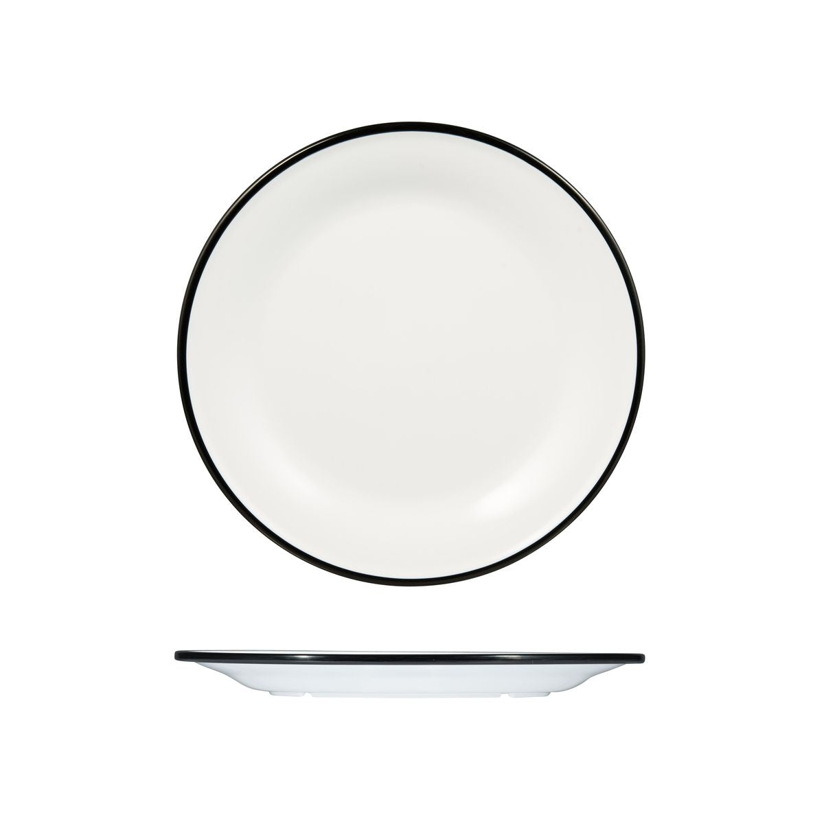 Ryner Evoke Round Plate - Black Rim (270mm Ø - White with Black Rim)