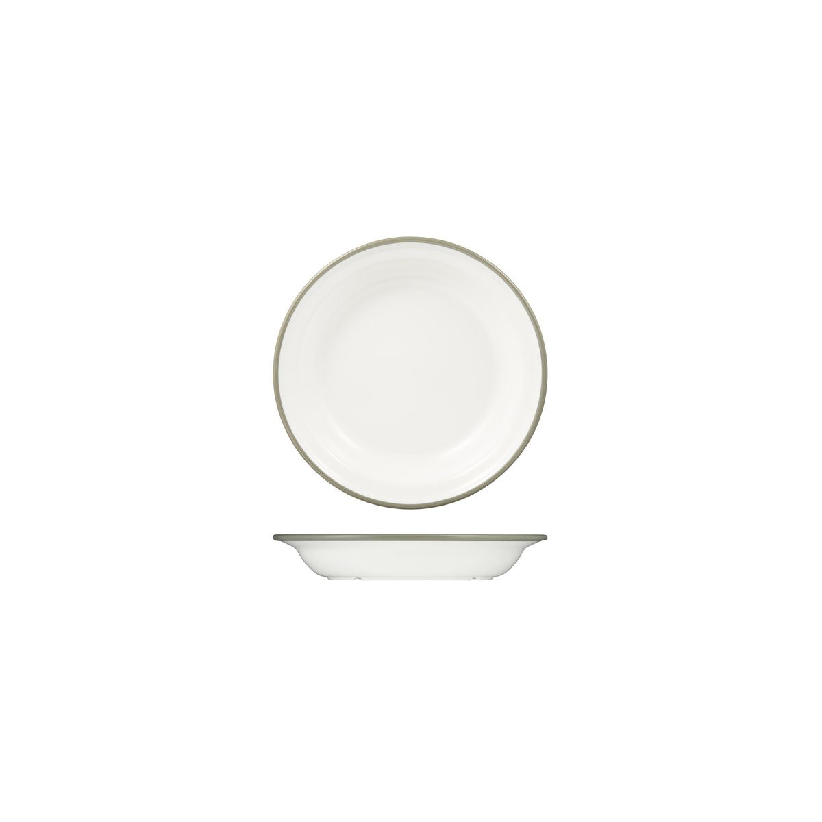 Ryner Evoke Rim Round Plate - Grey Rim (200mm Ø)