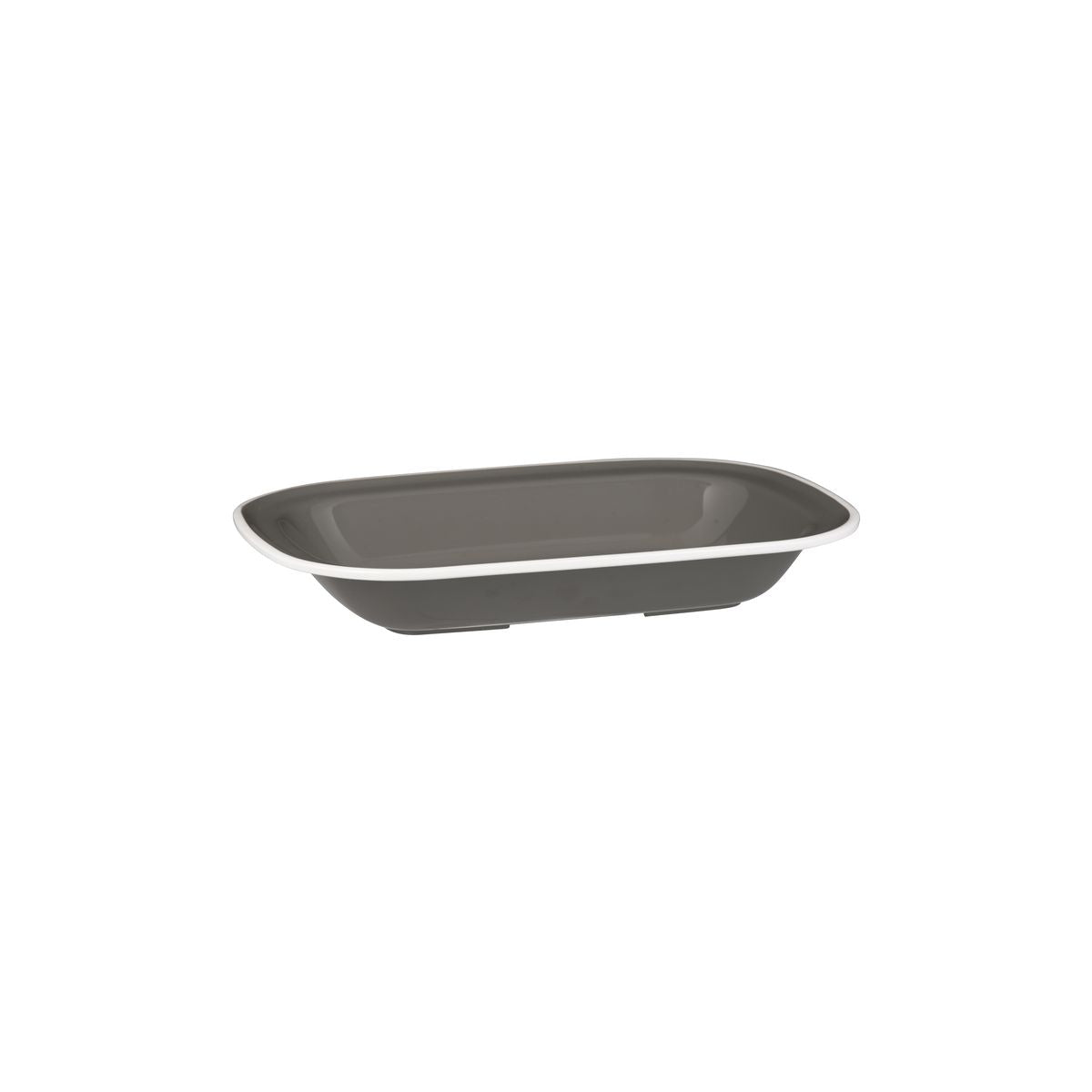 Ryner Evoke Rectangular Dish - Grey with White Rim (230x176x45mm)