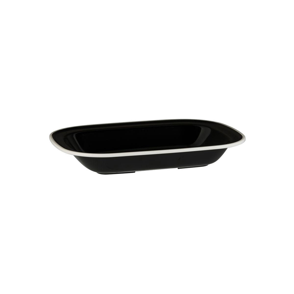 Ryner Evoke Rectangular Dish - Black with White Rim (270x200x42mm)