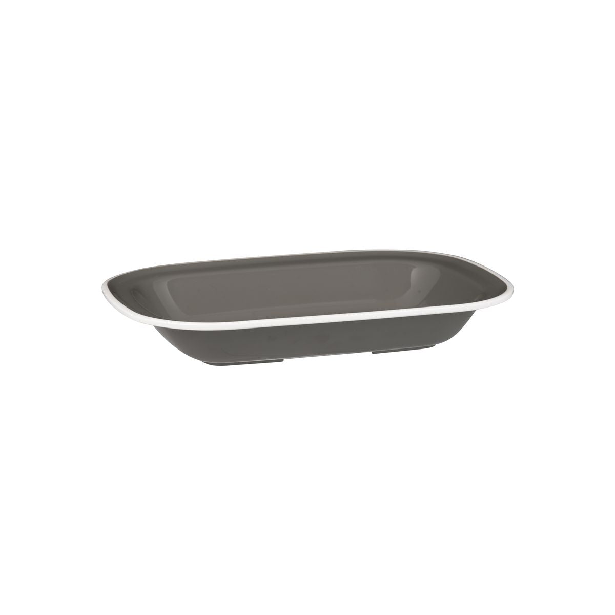 Ryner Evoke Rectangular Dish - Grey with White Rim (270x200x42mm)