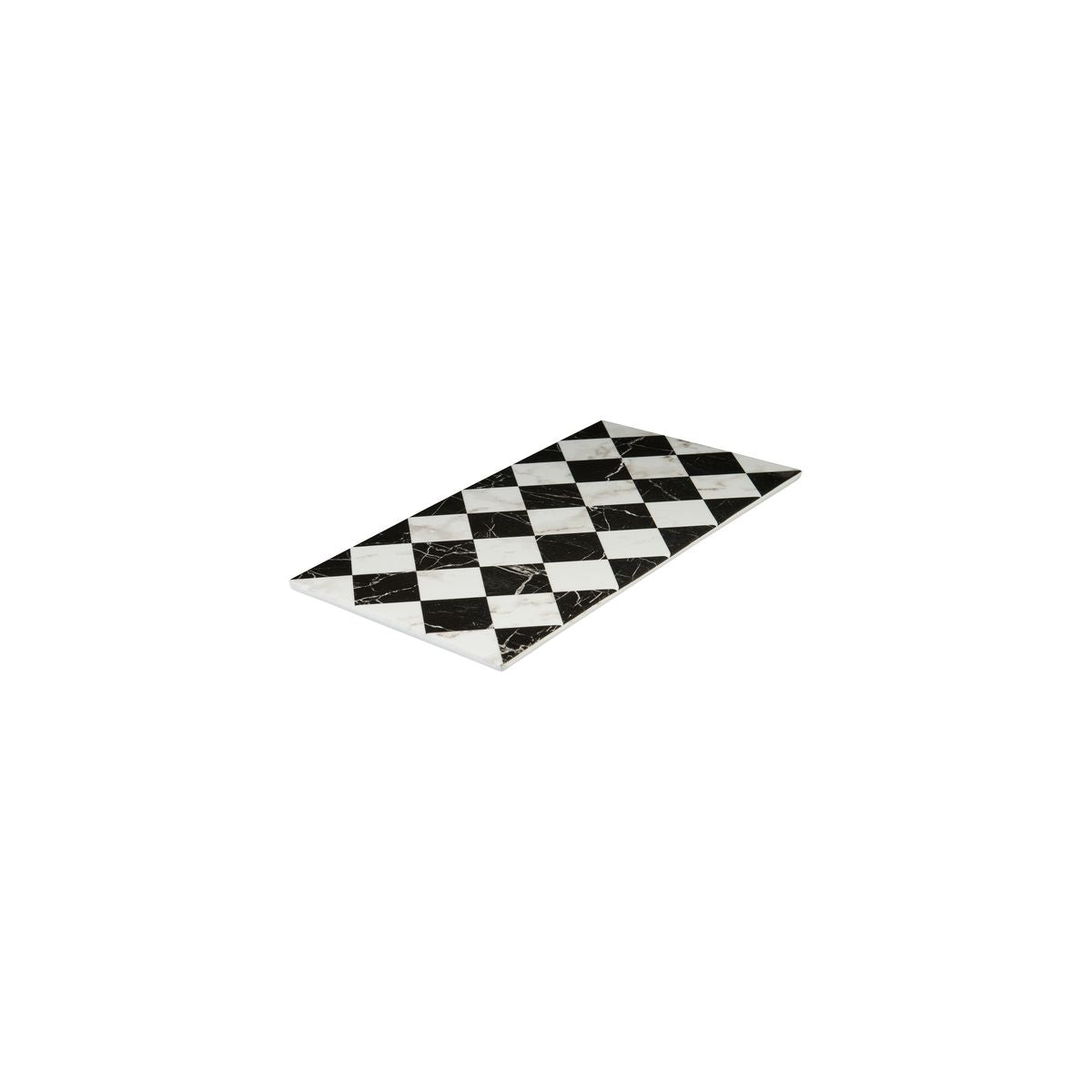 Ryner Checkered Flat Rectangular Platter (325x176mm - Checkerboard Marble)