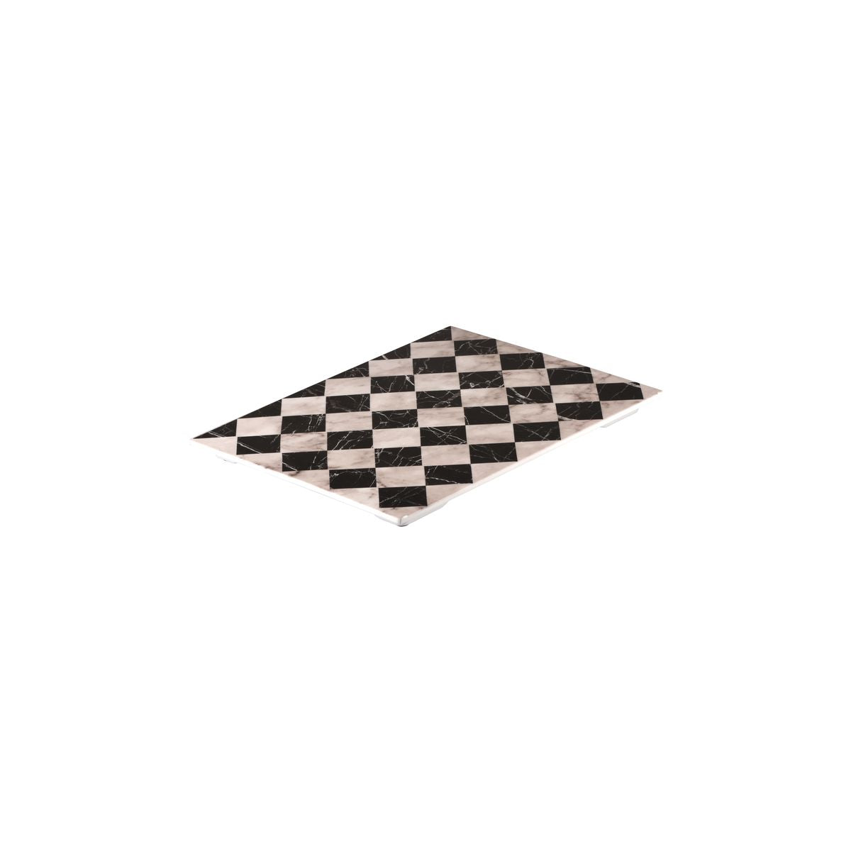 Ryner Checkered Flat Rectangular Platter (325x265mm - Checkerboard Marble)
