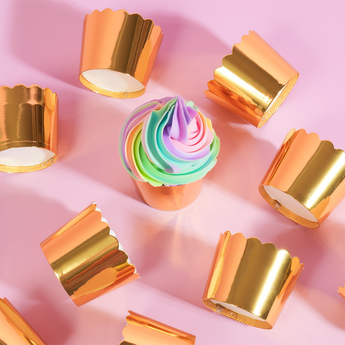 Papyrus Foil Card Baking Cups Gold 25 Pack