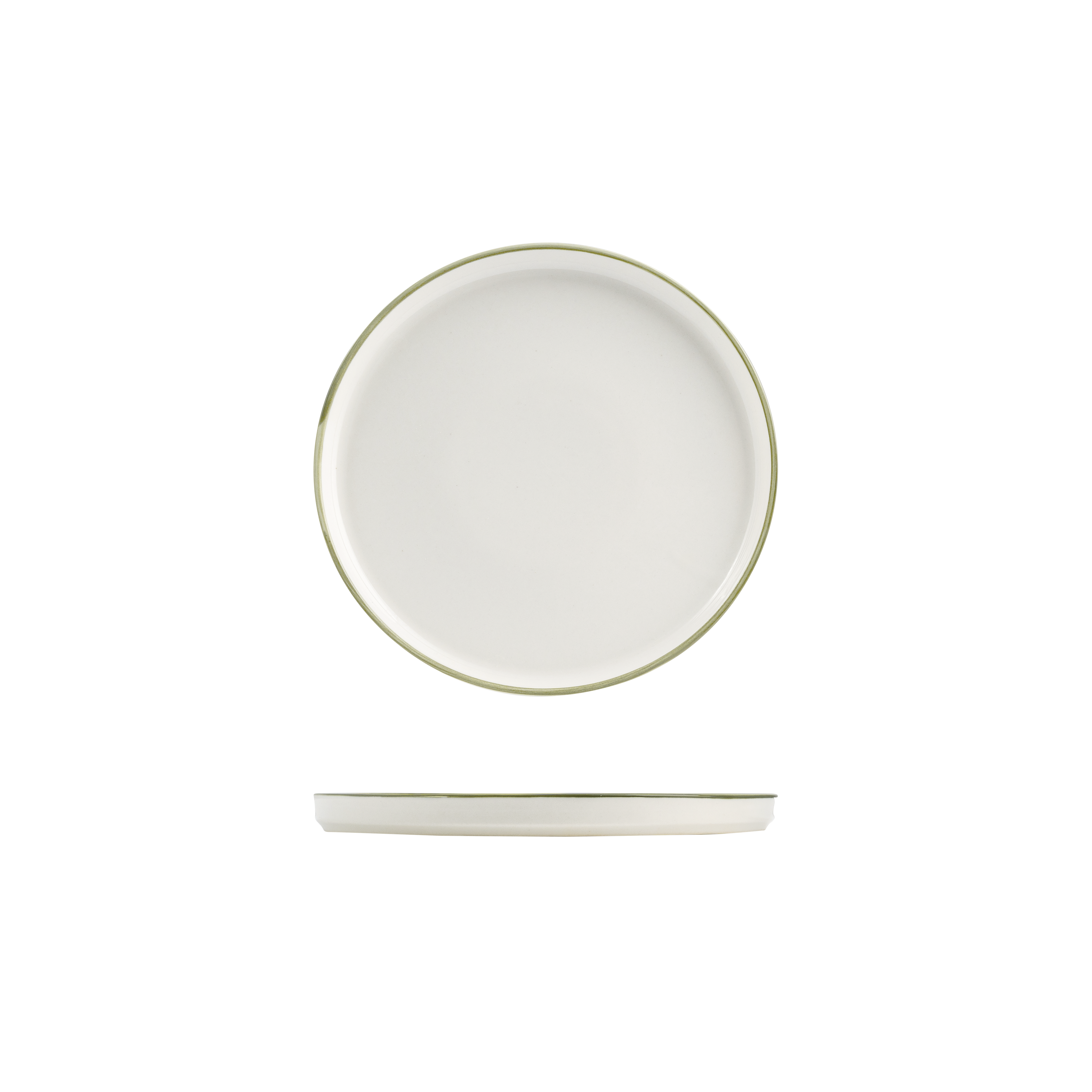 NMC Homestead Olive Round Walled Plate (300mm Ø 22mm H)
