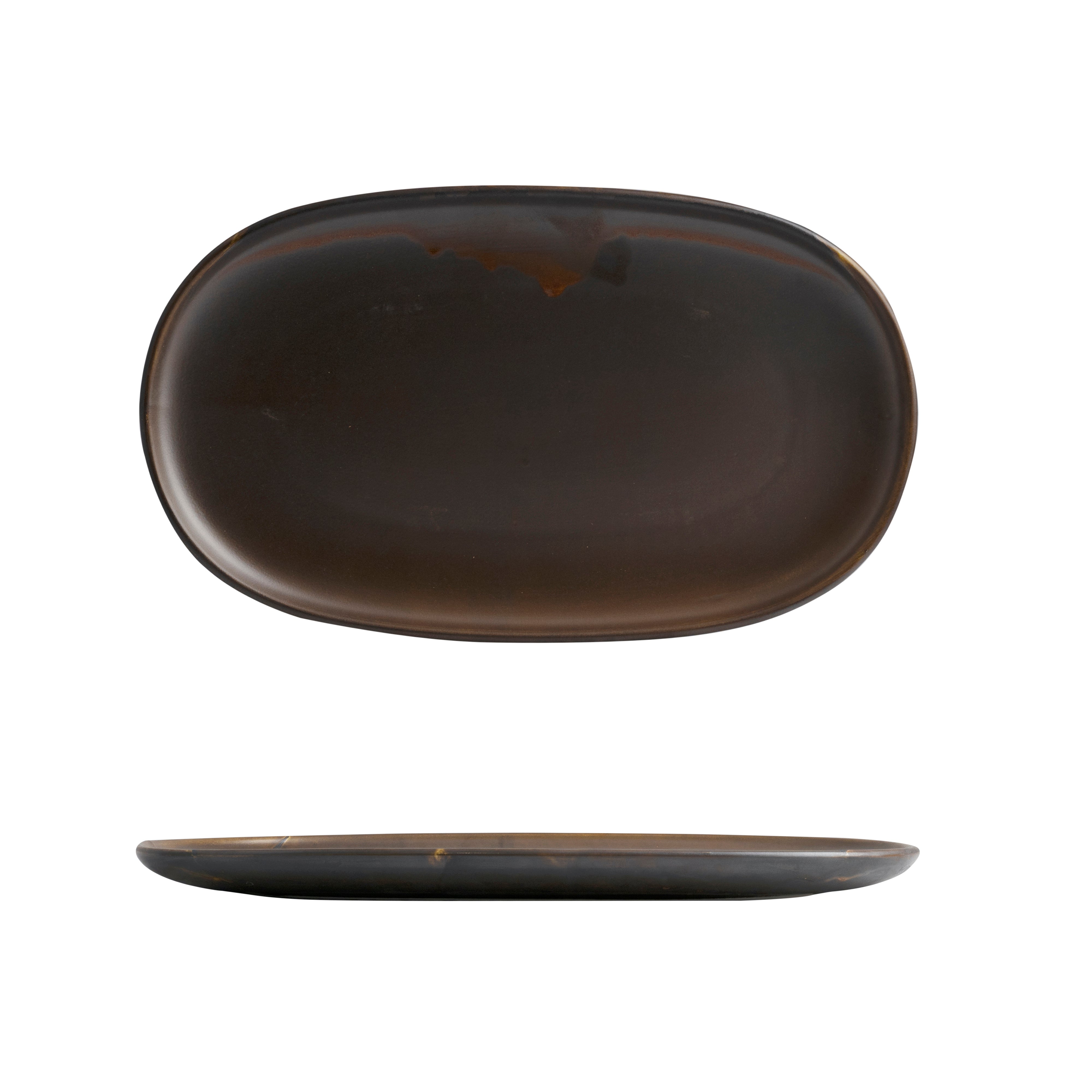 Moda Rust Oval Coupe Plate (355x215mm)
