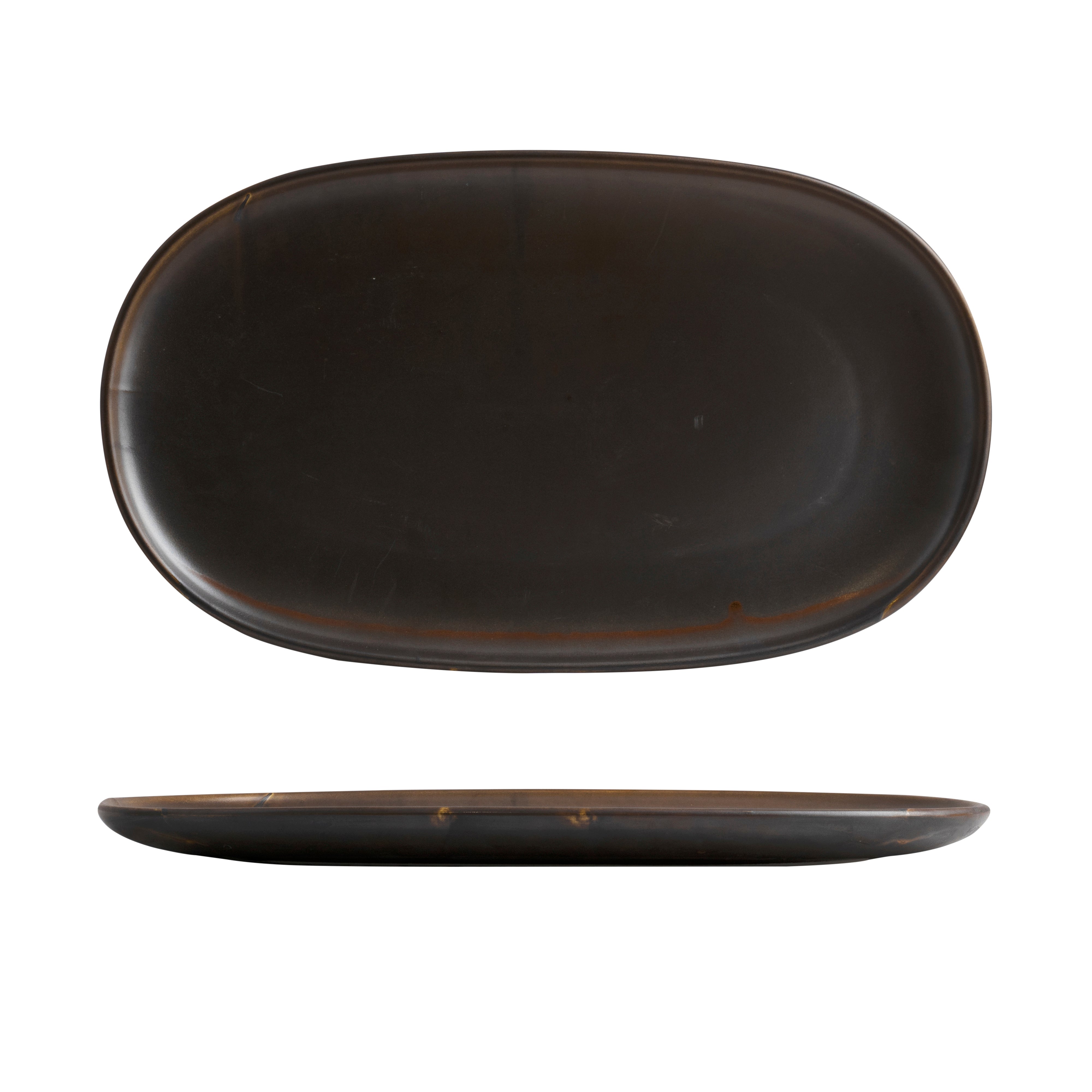 Moda Rust Oval Coupe Plate (405x240mm)
