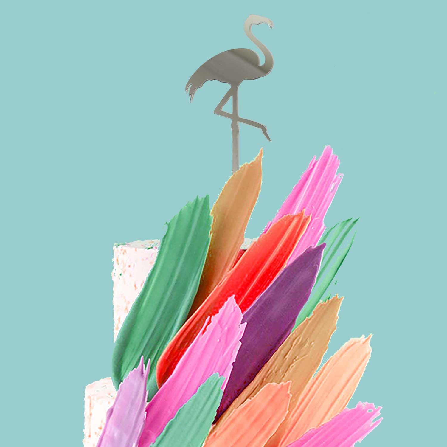 Sugar Crafty Flamingo Cake Topper Mirror