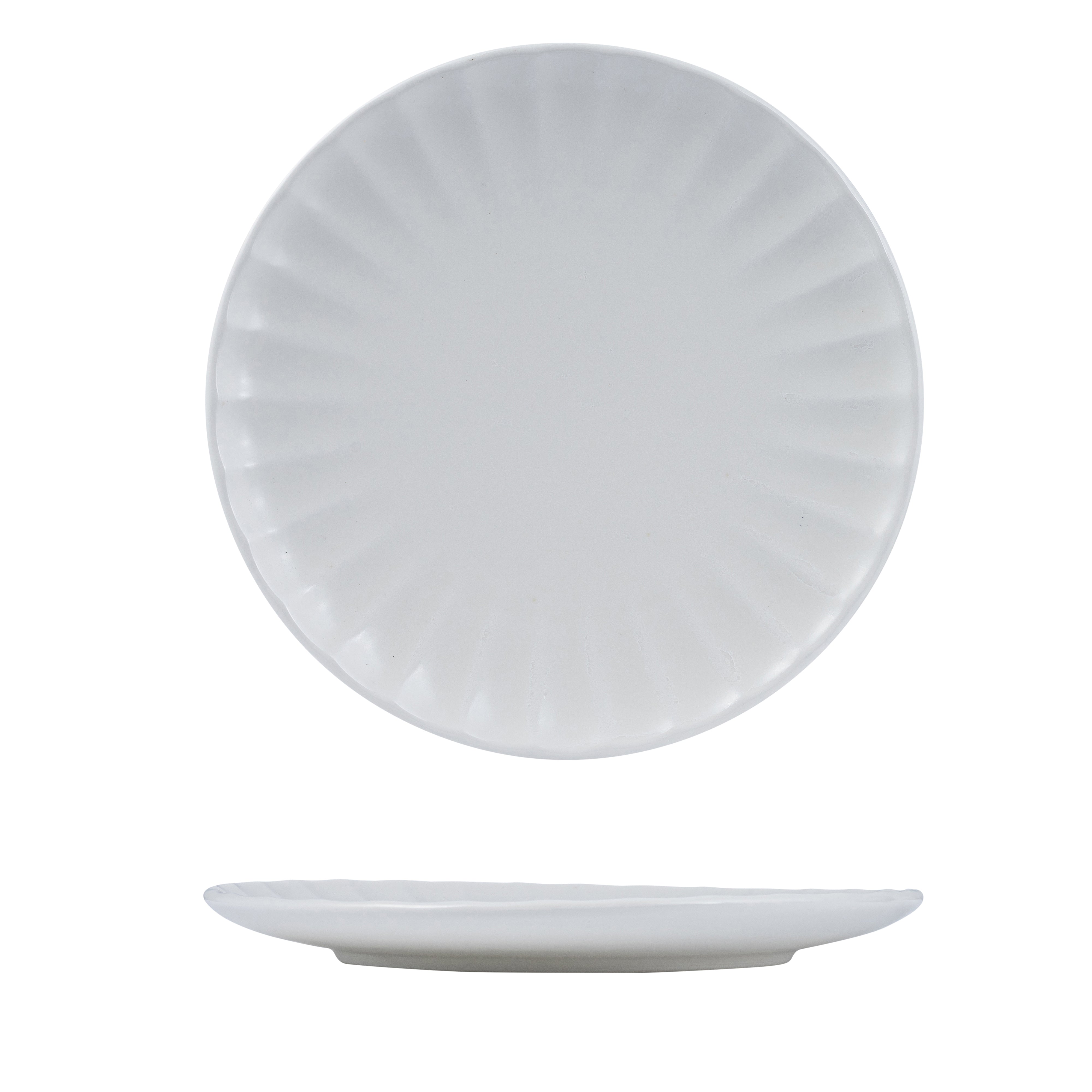 Moda Snow Scalloped Round Plate (260mm Ø)